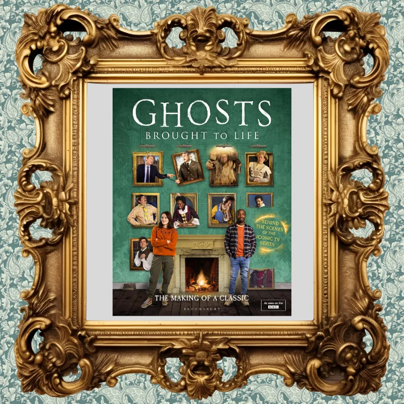 Ghosts: Brought to Life Ghosts Brought to Life book cover in a gold edwardian frame on a wall wallpapered with teal edwardian floral wallpaper