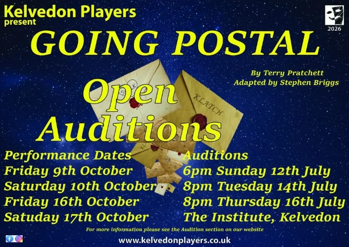 Poster for Going Postal - Auditions performed by Kelvedon Players