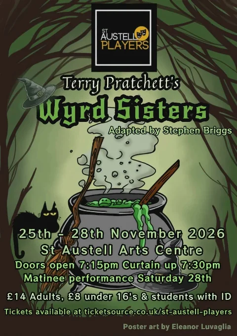 Poster for Wyrd Sisters performed by St. Austell Players