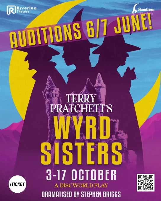 Poster for Wyrd Sisters performed by Hamilton Playbox