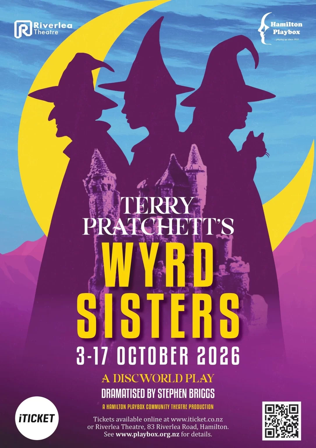 Poster for Wyrd Sisters performed by Hamilton Playbox