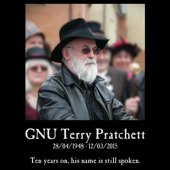 Terry Pratchett and Fans - Photo (c) Better Than a Poke in the Eye Terry Pratchett at the street naming in Wincanton