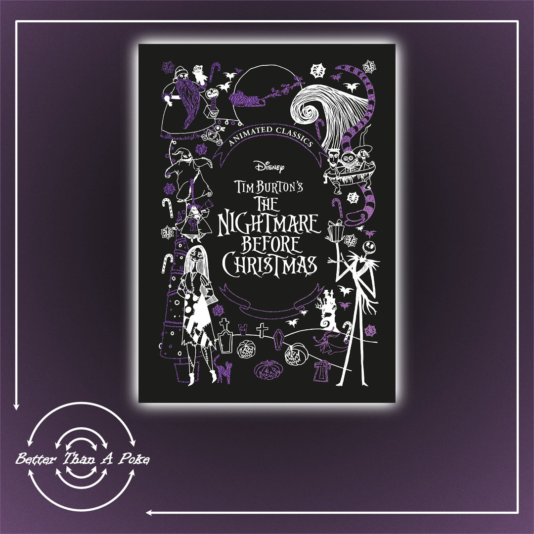 The Nightmare Before Christmas (Animated Classic) Background: Graduated dark purple. Foreground: Shows book cover of The Nightmare Before Christmas (The Animated Classic)