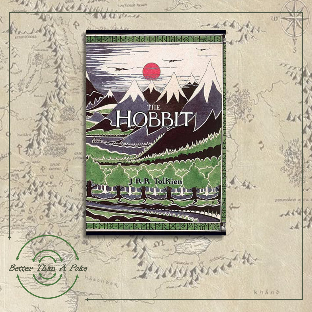 The Hobbit - JRR Tolkien Cover of the The Hobbit featuring the misty mountains and the dark forests and the words The Hobbit