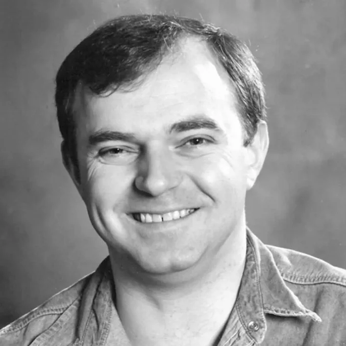 #GNU Peter Moorwood Black and white photo of Peter Moorwood